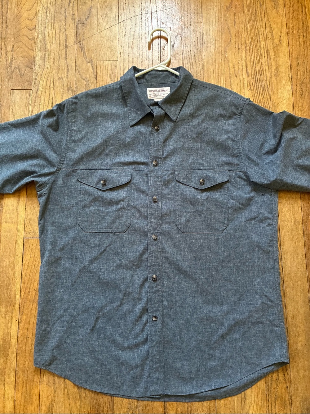 Filson Men's Dark Blue/Gray Button-Down Work Shirt
